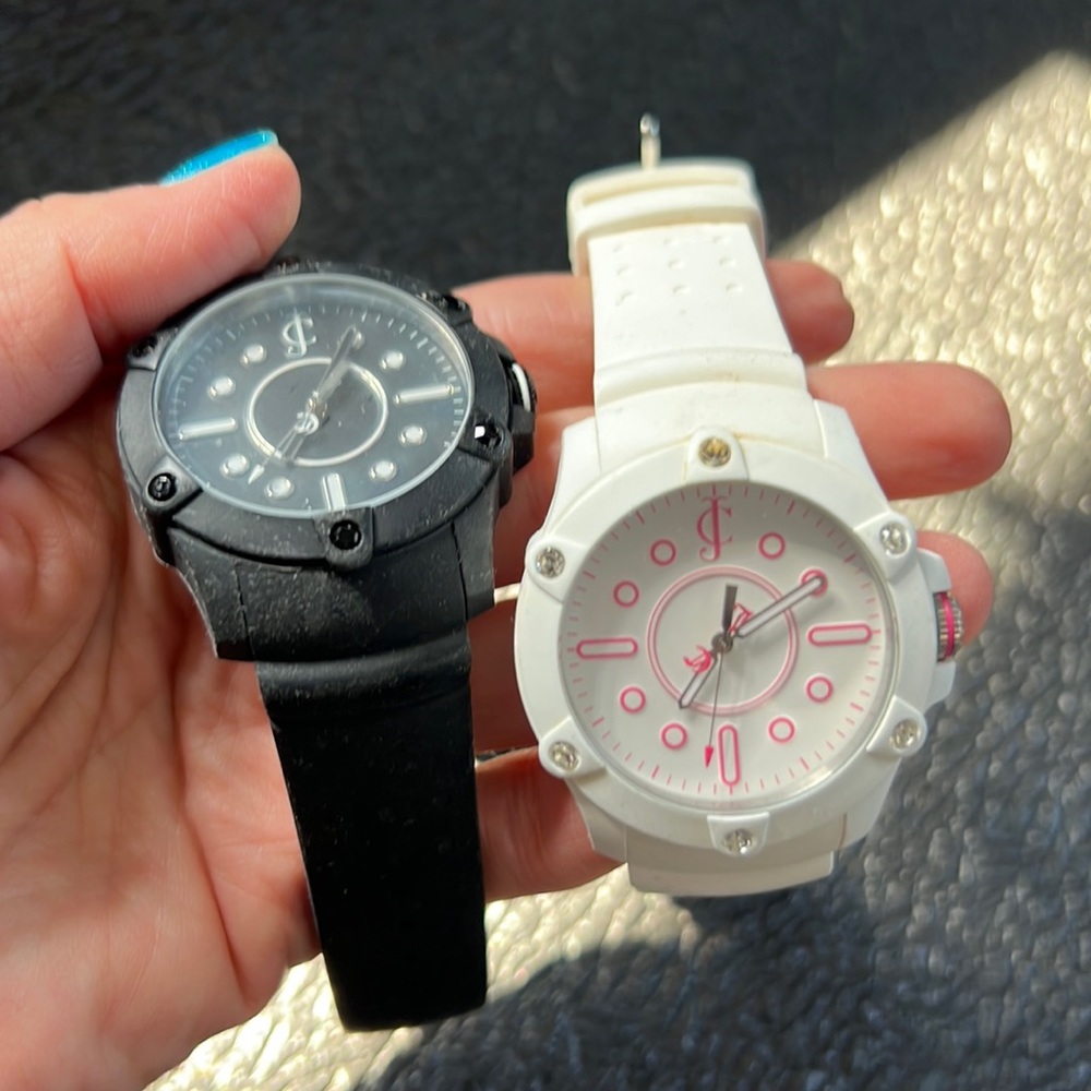 Juicy Couture white and black silicone watches with crystals